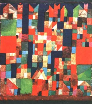  rojo Pintura - Cuadro de la ciudad con Red y G Paul Klee